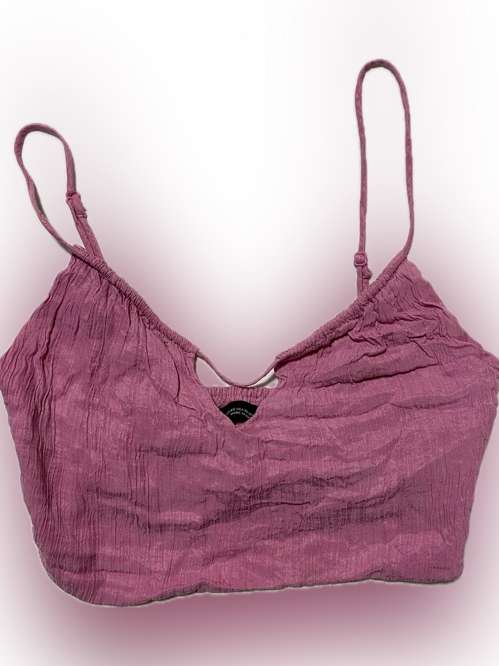 Zara Mauve Crinkle Spaghetti Strap Camisole